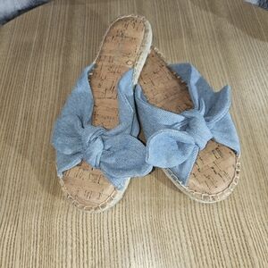 Nine West Size 8 Denim Bow Sandle